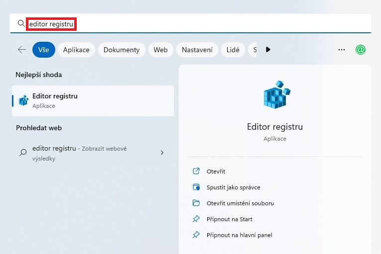 Editor registru Windows 11