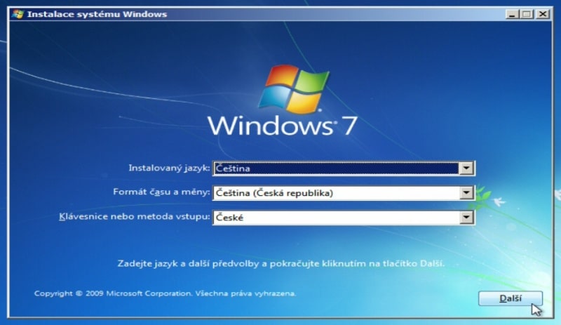Instalace Windows 7