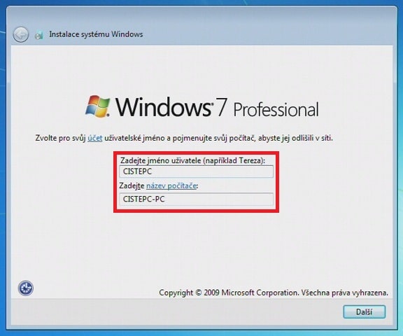 Instalace Windows 7 - 11