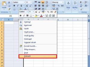 Jak zobrazit skryté sloupce v Excelu