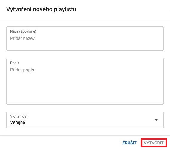 Jak vytvořit playlist na YouTube 3
