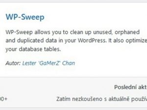 Jak zmenšit databázi WordPress s WP-Sweep pluginem
