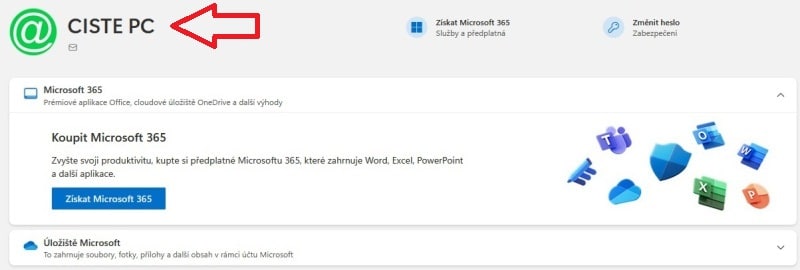 Změna účtu Microsoft Windows 11 - 7