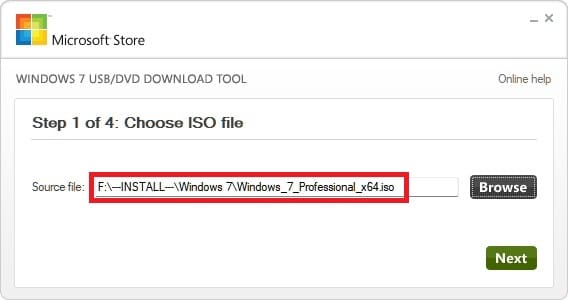 Windows 7 USB/DVD download tool 2