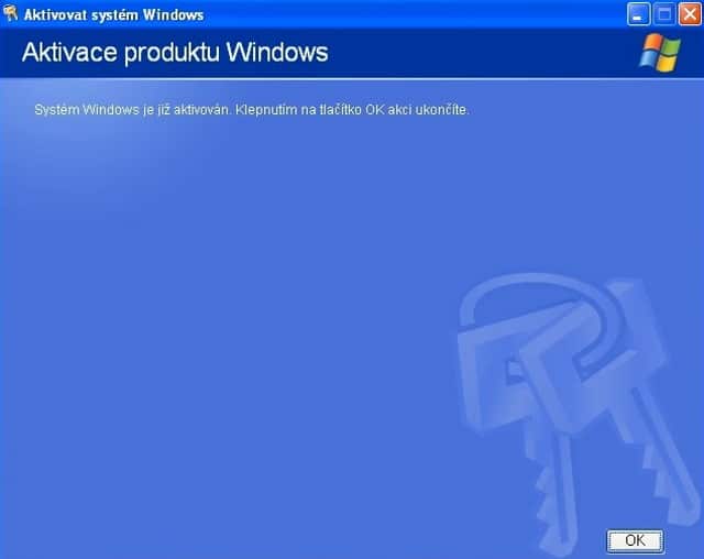 Aktivace Windows XP